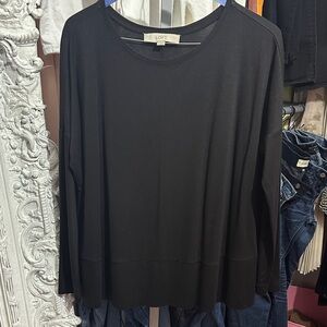 LOFT Women's Elegant Black Long Sleeve Tee